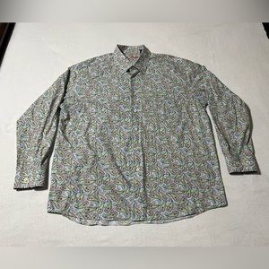 Alan Flusser‎ Mens XL Button Down Paisley Long Sleeve Shirt